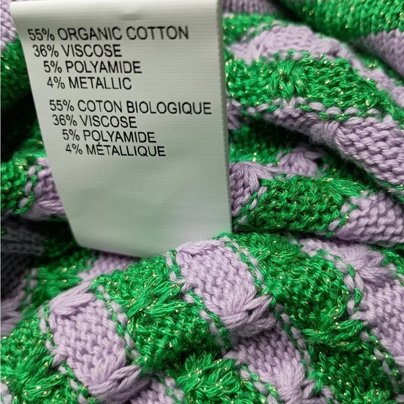 Striped Green and Pink Knit Dress - Picture 6 of 10